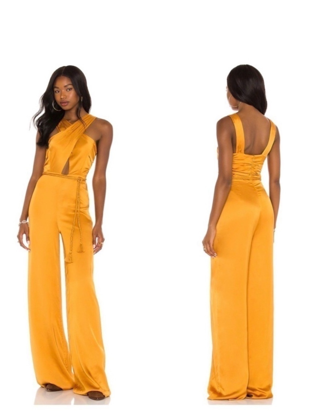 House of Harlow 1960 Jayan Jumpsuit in Deep Gold Size XS